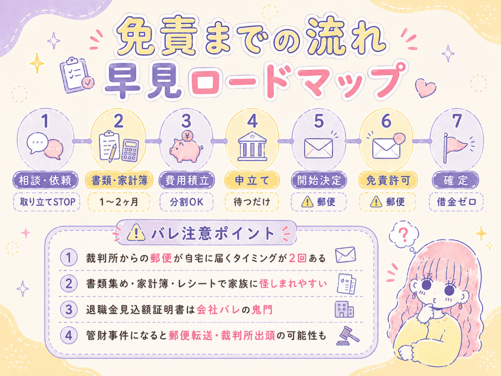 自己破産の体験談イラスト