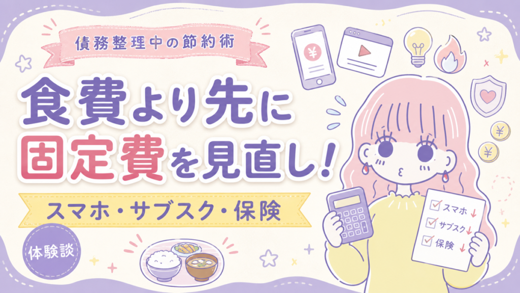 債務整理中の節約で食費より先にスマホ・サブスク・保険を見直すセキララ子