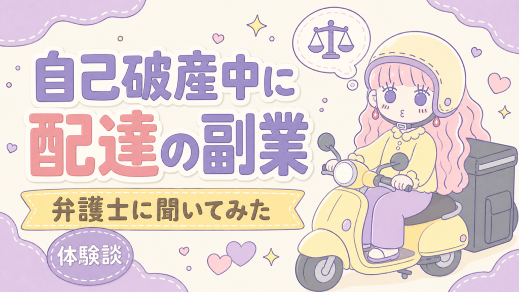 ヘルメットを着用してフードデリバリーの副業をするセキララ子