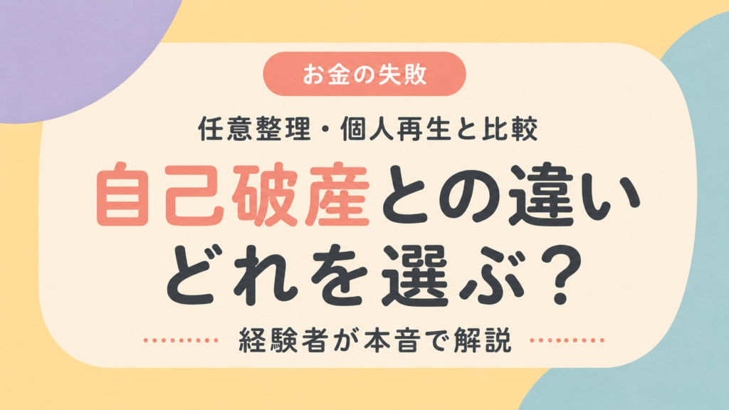 自己破産と任意整理と個人再生の違いを比較